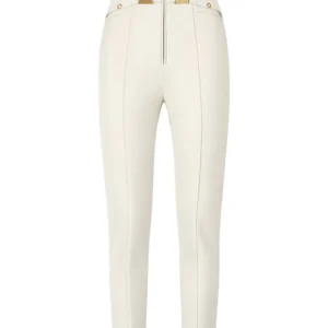 Pantaloni in doppio crêpe stretch con elastici