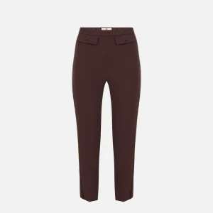 Pantaloni in crêpe leggero e raso