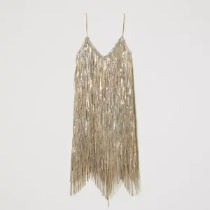 Abito corto MYFO con frange di paillettes
