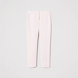 Pantaloni a sigaretta in crêpe piquet