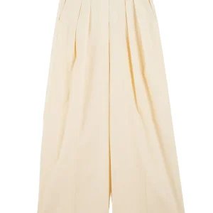 Pantaloni Palazzo in Cotone Stretch