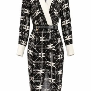 Abito in georgette con spacco