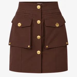 Minigonna in gabardina di cotone con tasconi