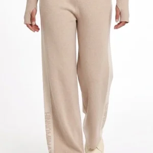 Pantalone in maglia a palazzo con bande a contrasto