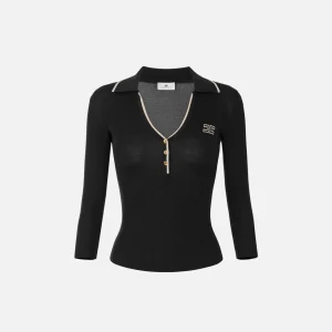 Polo in maglia a costine