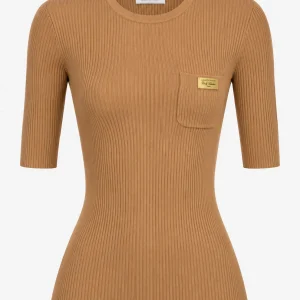 Top in maglia a micro-trecce