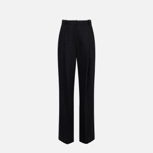 Pantaloni in fresco lana gessato