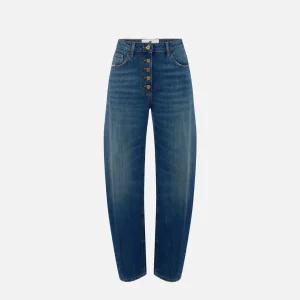 Jeans balloon con bottoni gioiello