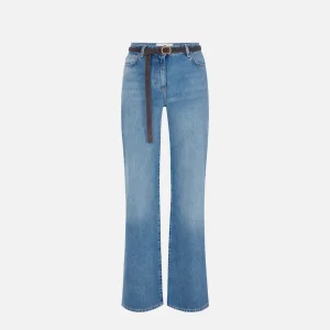 Jeans a palazzo con cintura
