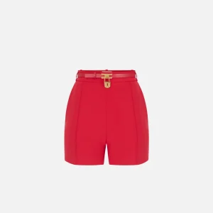 Shorts in crêpe leggero con cintura